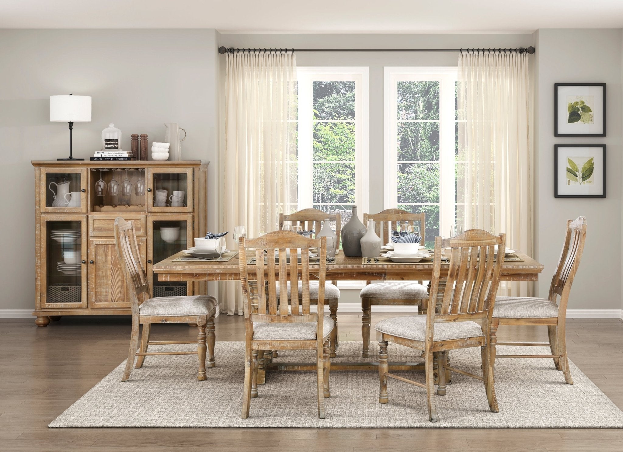 Styne Dining Chair with Vertical Slat - Back and Wood Frame, Set of 2 - Dining Chairs