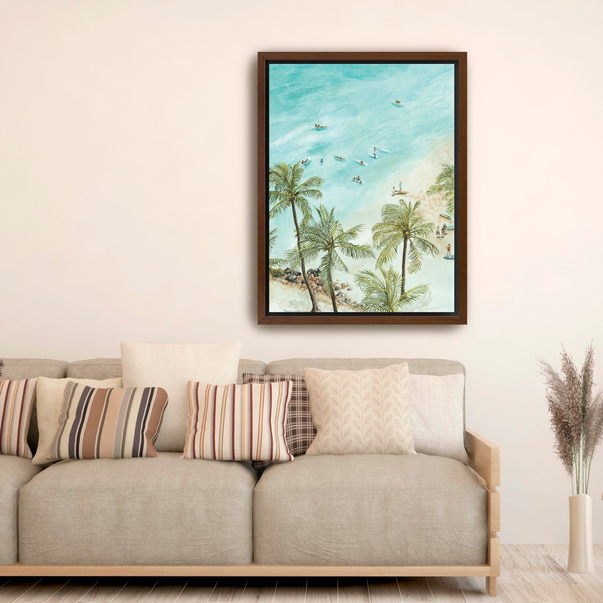 Surfers From Afar Canvas Giclee - Canvas Wall Art