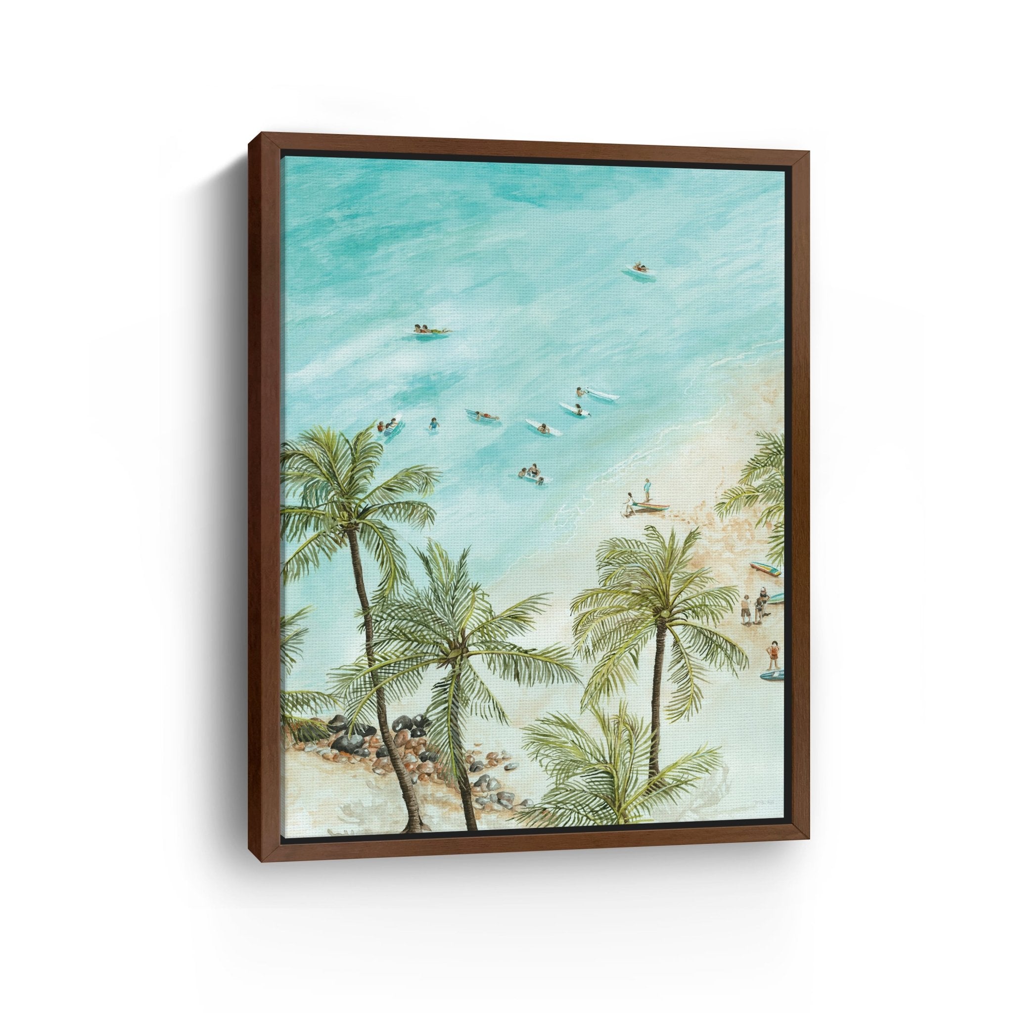 Surfers From Afar Canvas Giclee - Canvas Wall Art