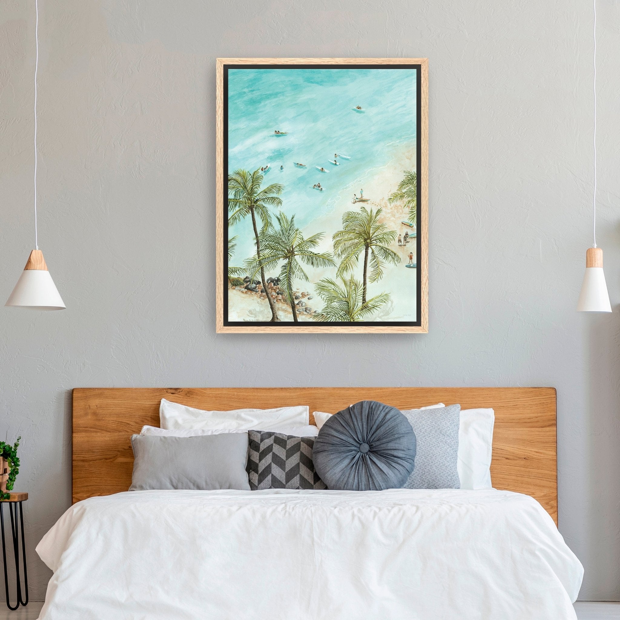 Surfers From Afar Canvas Giclee - Canvas Wall Art