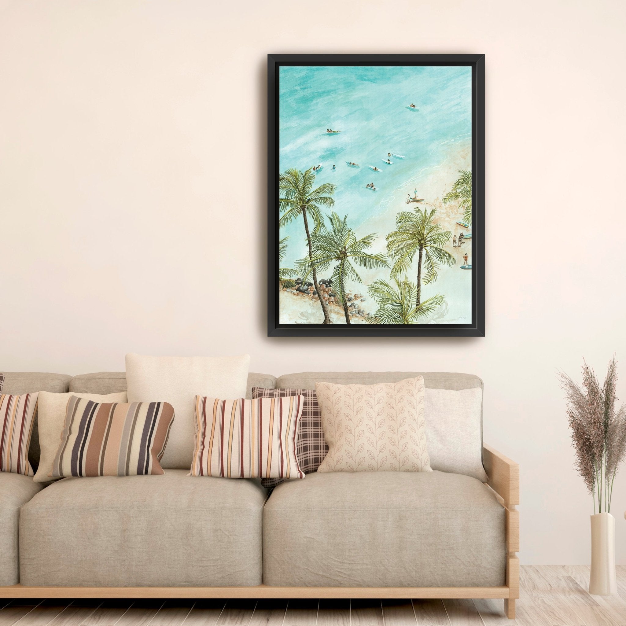 Surfers From Afar Canvas Giclee - Canvas Wall Art