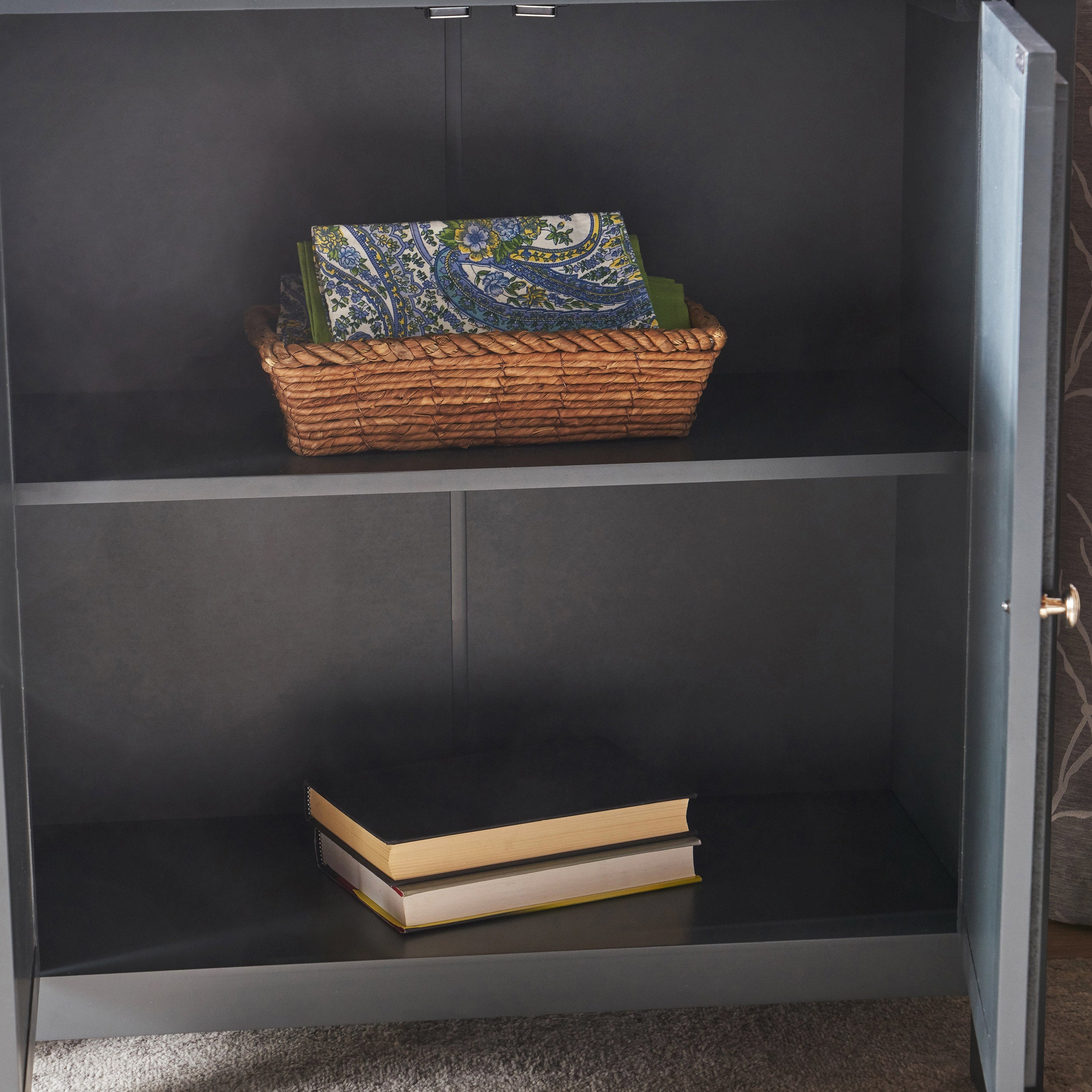 Firwood Mirror Finished Double Door Cabinet