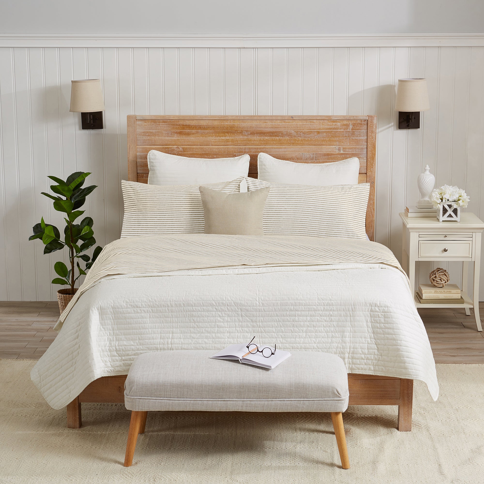 Stripe Printed Microfiber Sheet Set