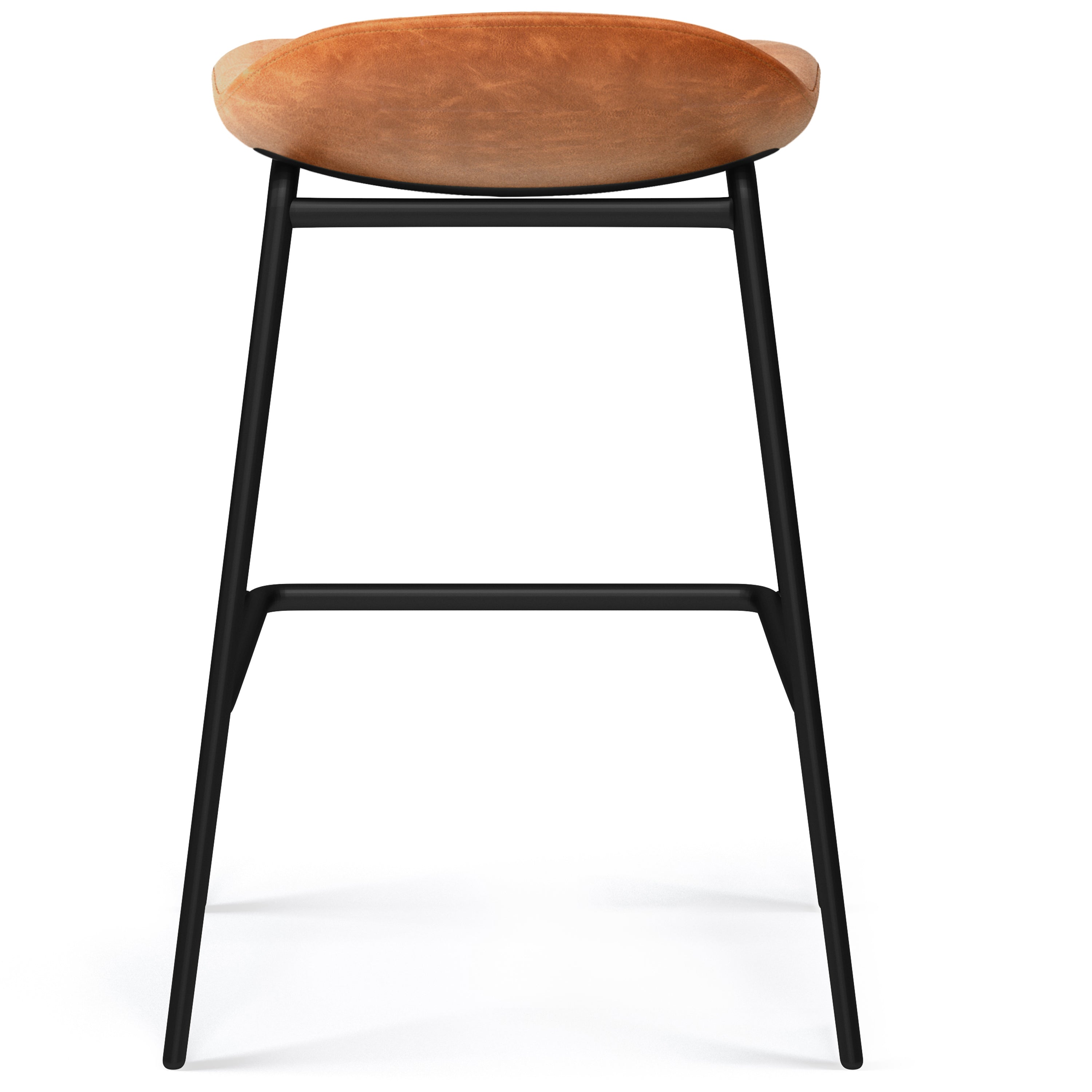 Horizons Faux Leather Stool with Padded Seat and Footrest, Set of 2