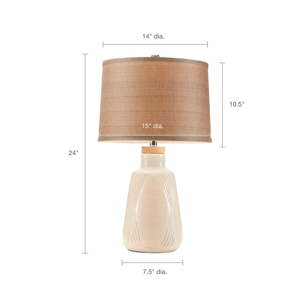 Table Lamp with Round Finial and Ceramic Base - Table Lamps