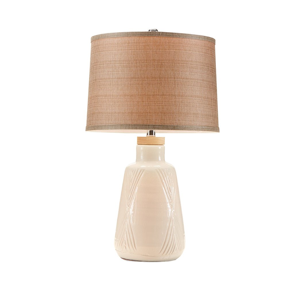 Table Lamp with Round Finial and Ceramic Base - Table Lamps