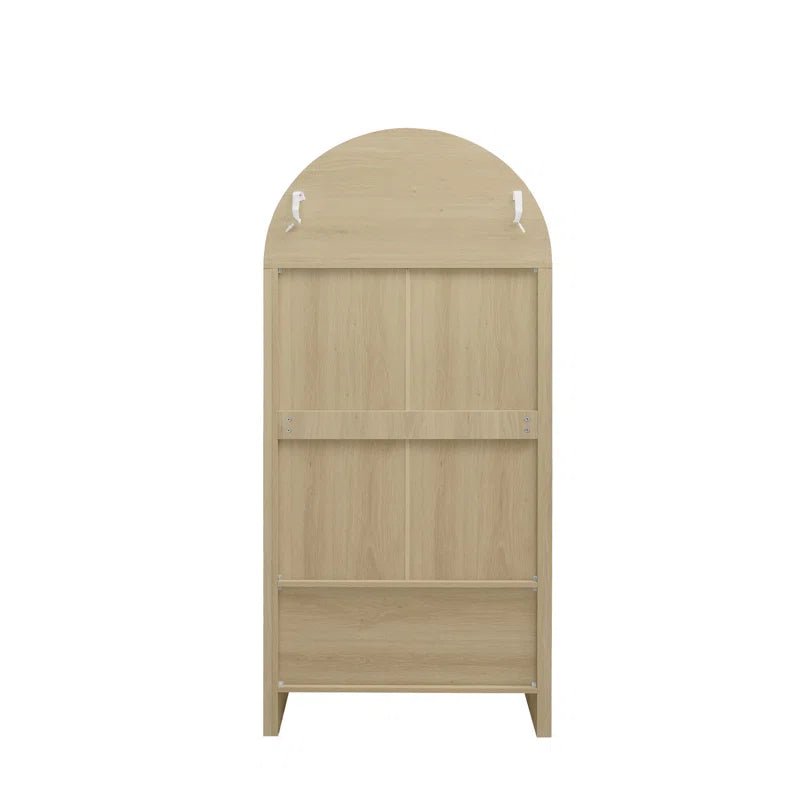 Tall Arched Display Cabinet with 2 Glass Doors and Adjustable Shelves - Cabinets