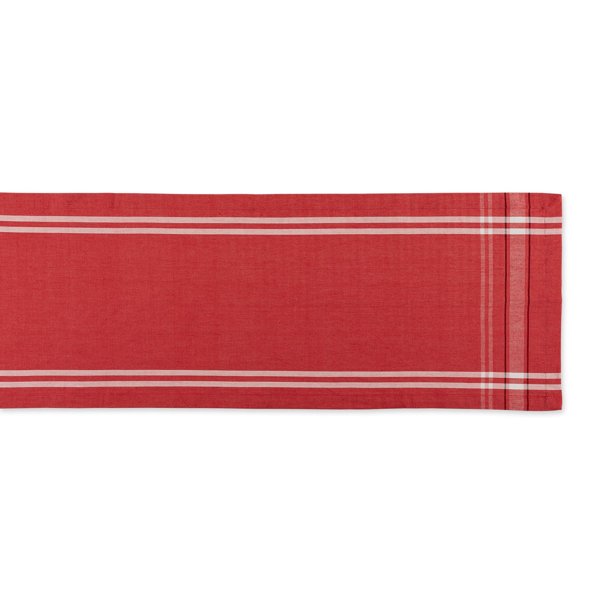 Tango Red Chambray French Stripe Table Runner 14X72 - Table Runners