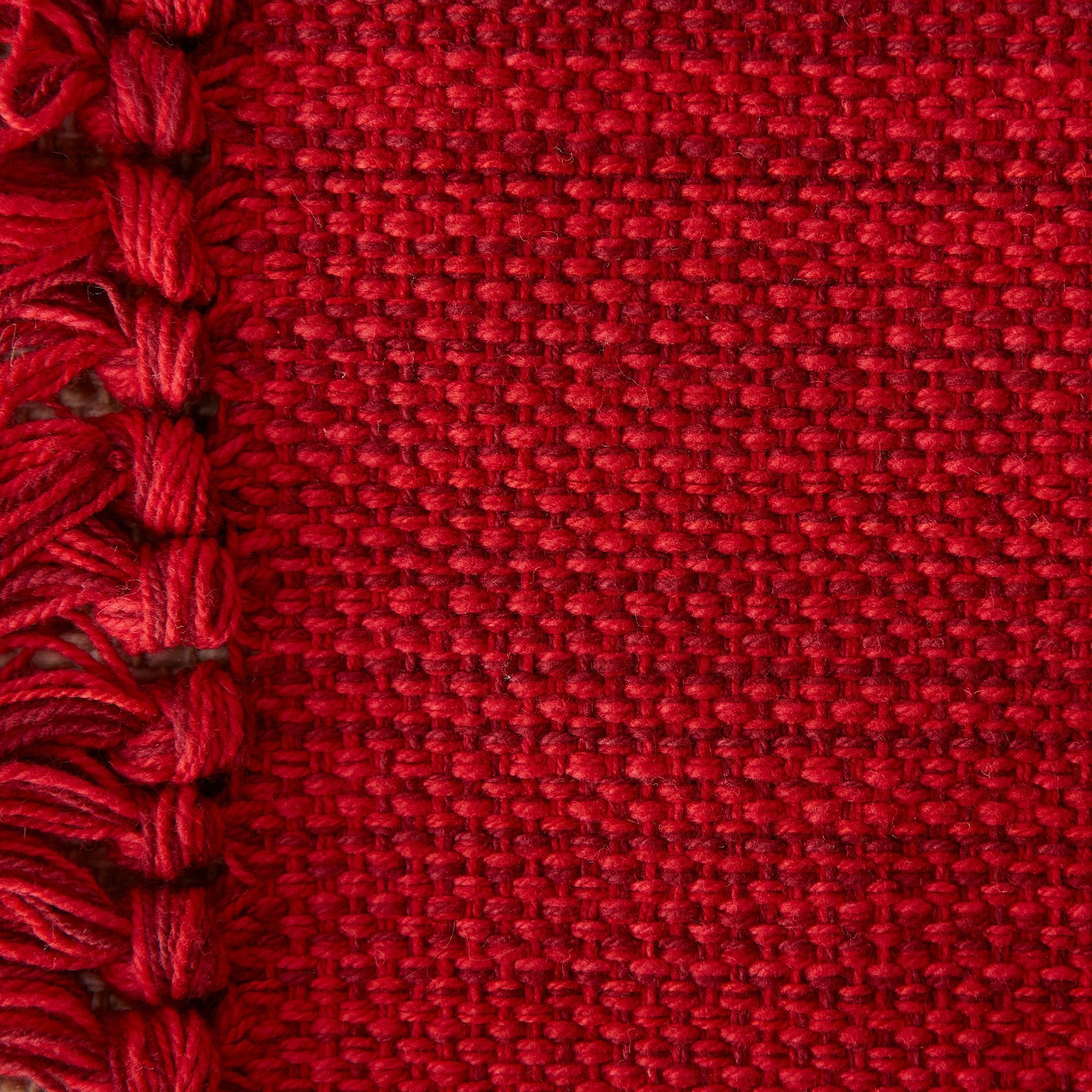 Tango Red Variegated Fringe Placemat & Napkin, Set of 8 - Placemats