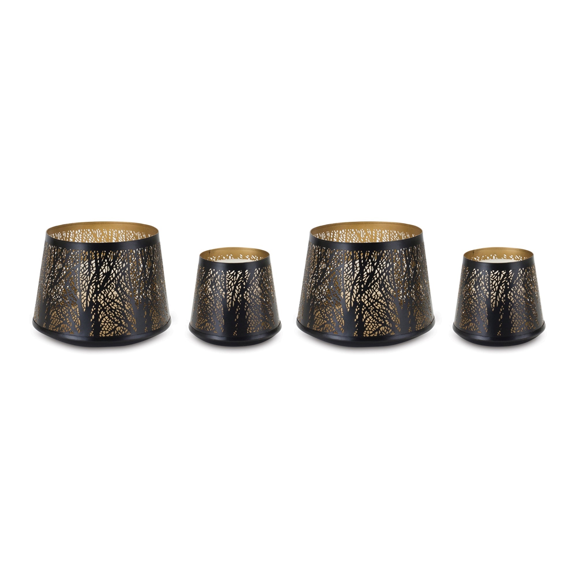 Tapered Punched Metal Candle Holder (Set of 4) - Hurricanes