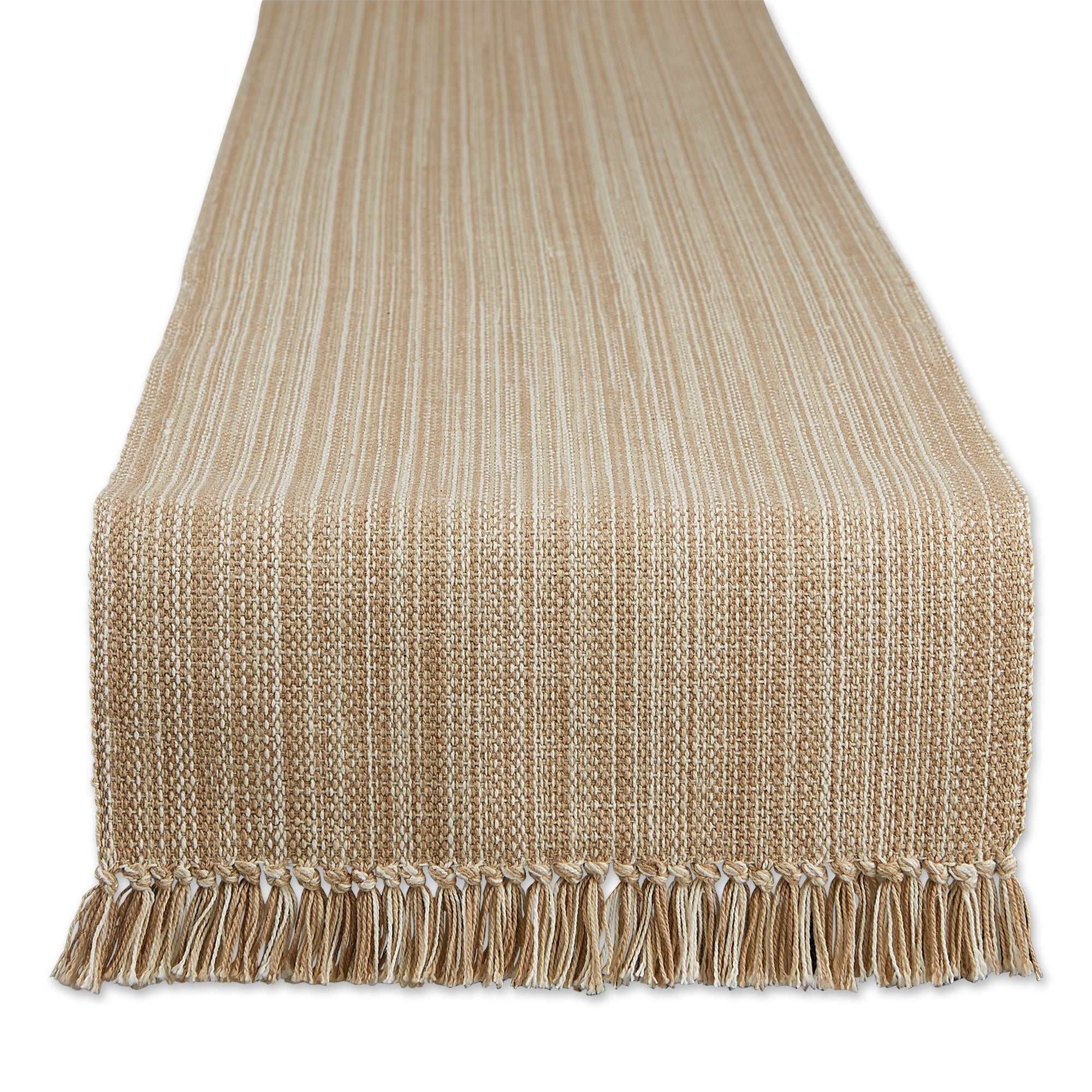 Taupe Variegated Fringe Table Runner 13X72 - Table Runners