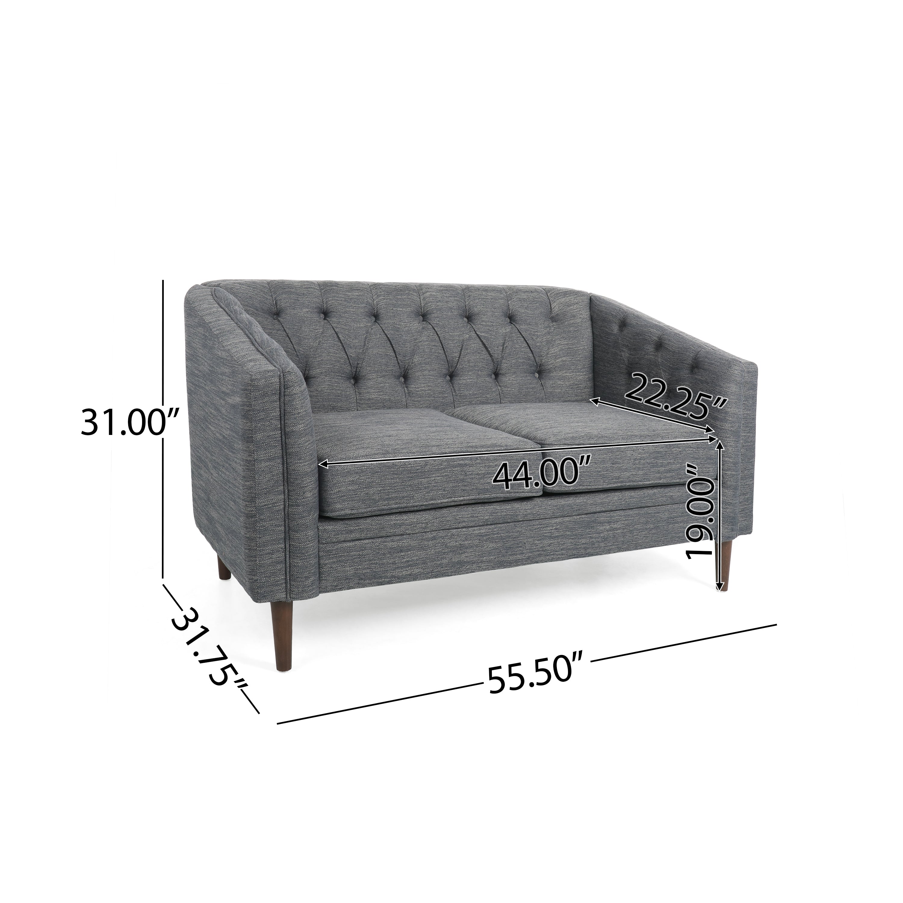 Sophisticated Loveseat with Diamond-Stitched Detailing