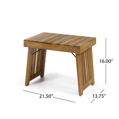 Temptation Outdoor Foldable Side Table with Slat Design - Side Tables