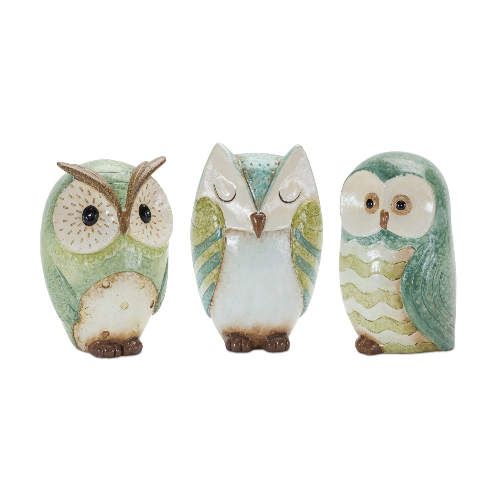 Terra Cotta Owl Figurine (Set of 3) - Decor & Accessories