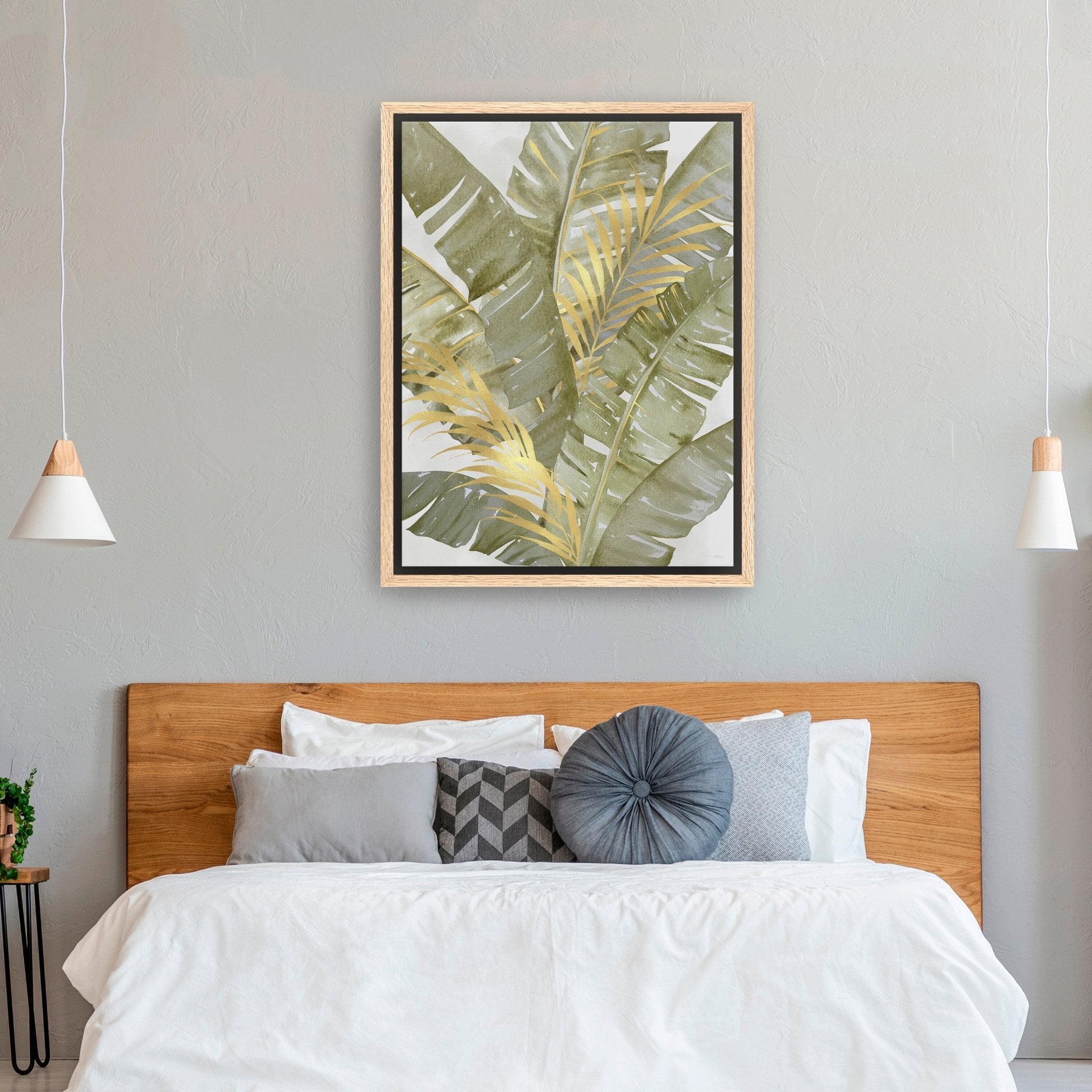 Touch Of Gold Banana Leaves II Canvas Giclee - Canvas Wall Art