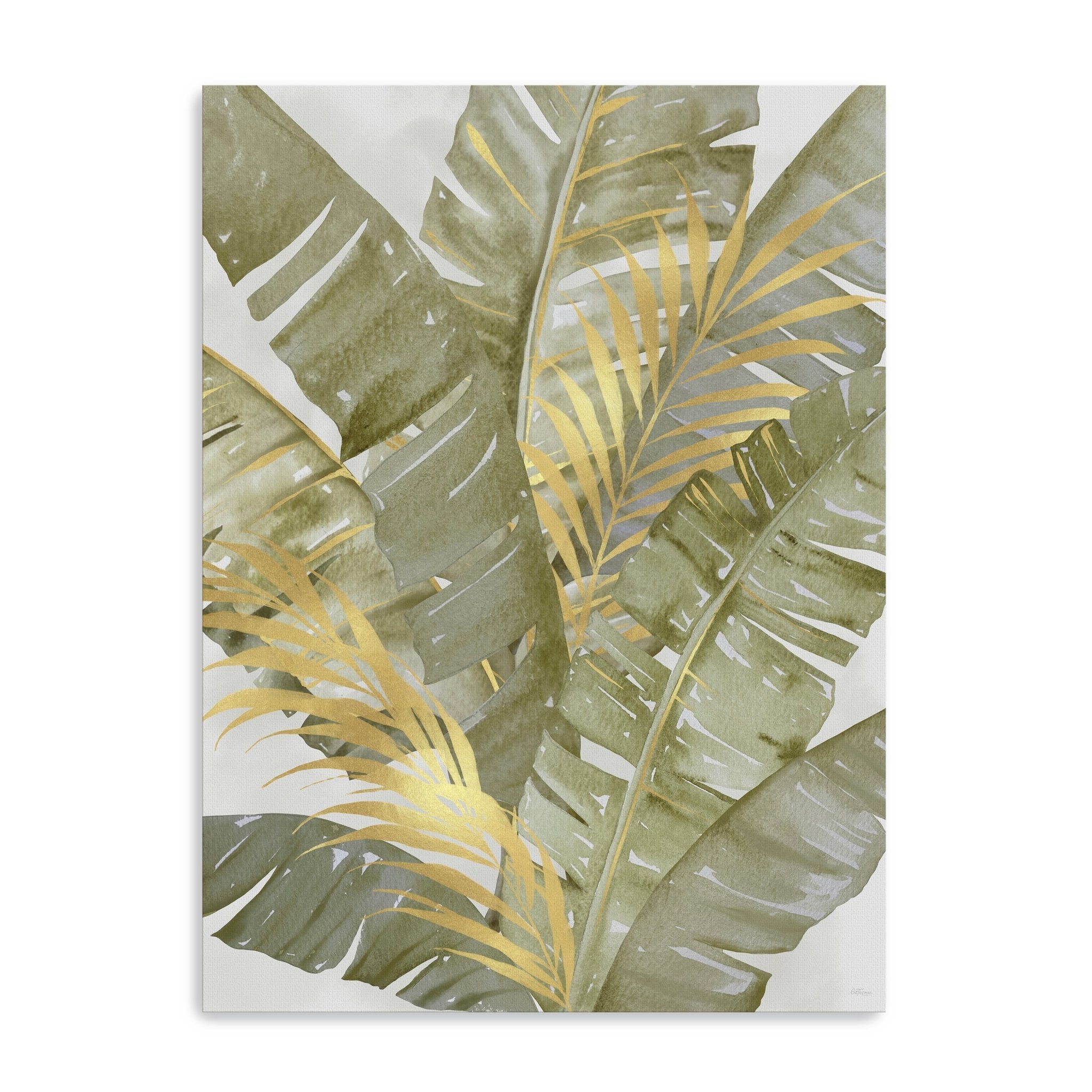 Touch Of Gold Banana Leaves II Canvas Giclee - Canvas Wall Art