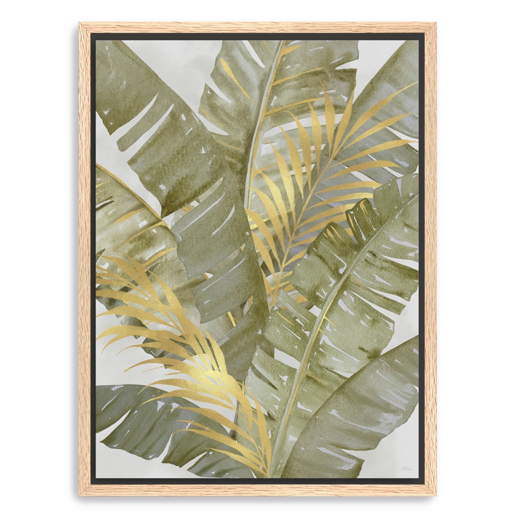 Touch Of Gold Banana Leaves II Canvas Giclee - Canvas Wall Art