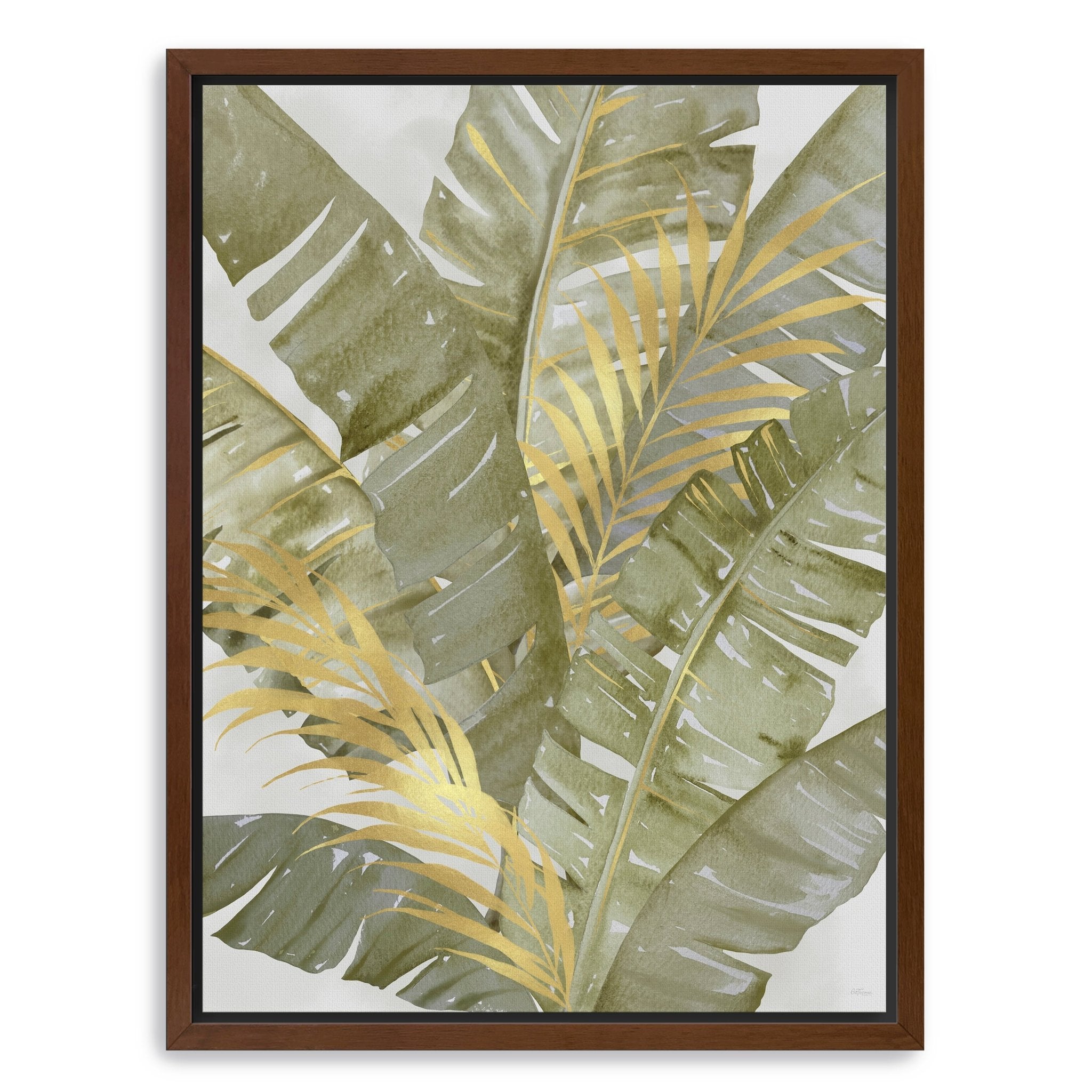 Touch Of Gold Banana Leaves II Canvas Giclee - Canvas Wall Art
