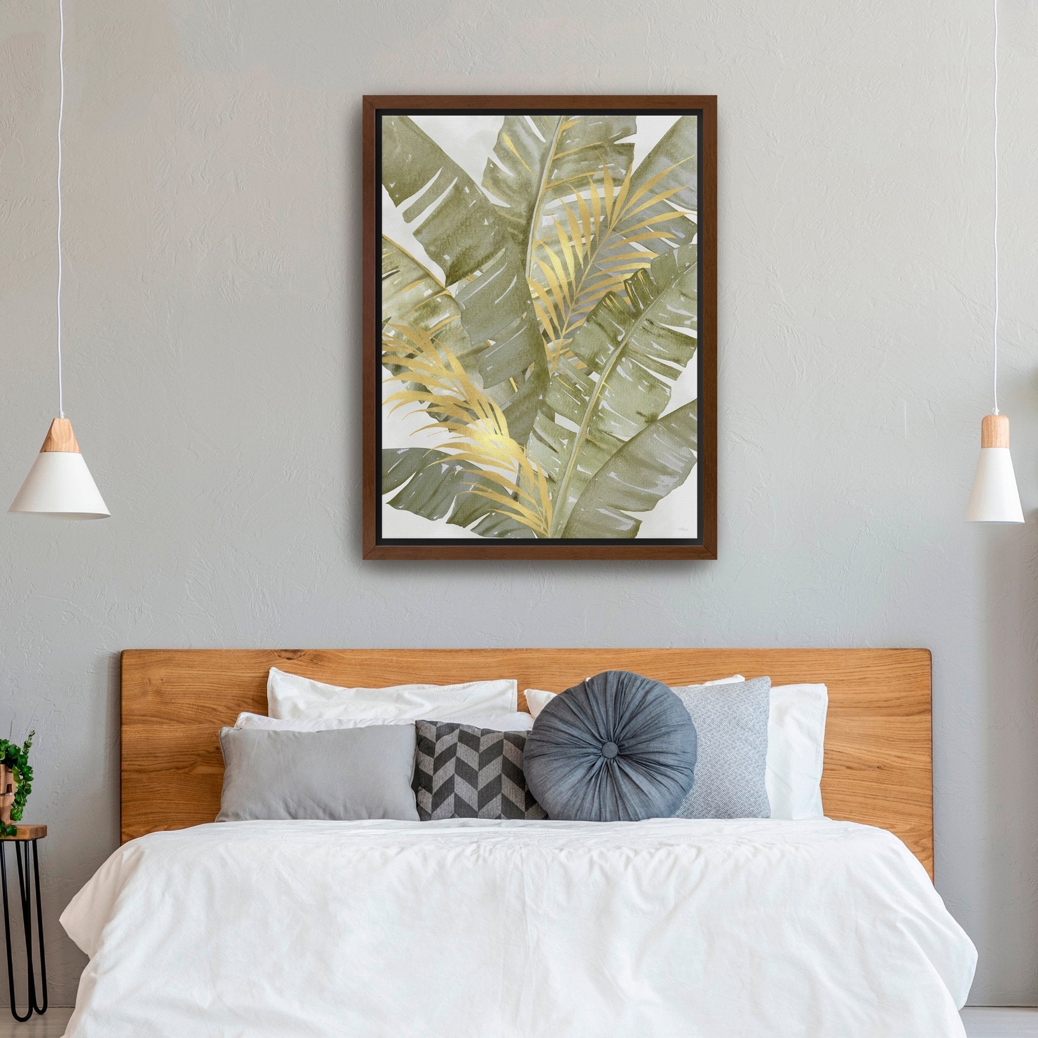 Touch Of Gold Banana Leaves II Canvas Giclee - Canvas Wall Art