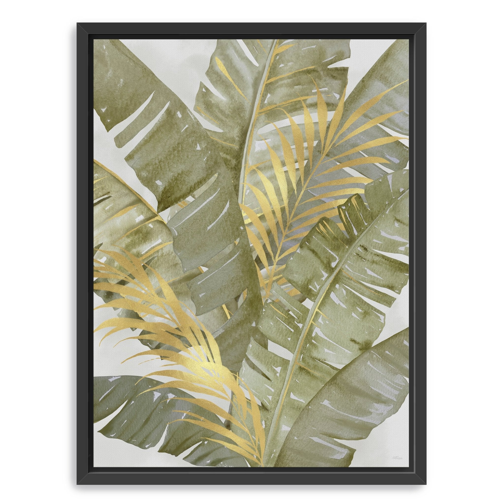 Touch Of Gold Banana Leaves II Canvas Giclee - Canvas Wall Art