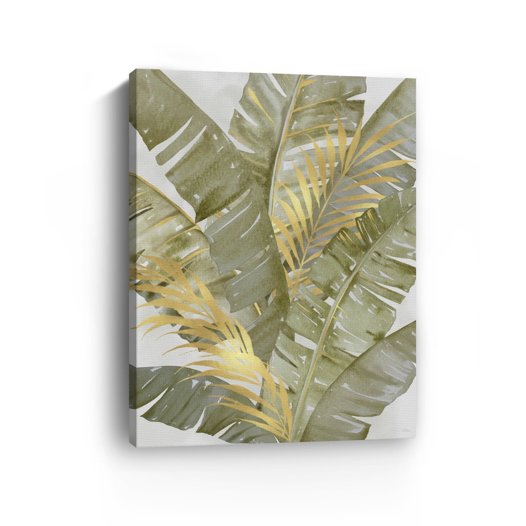 Touch Of Gold Banana Leaves II Canvas Giclee - Canvas Wall Art