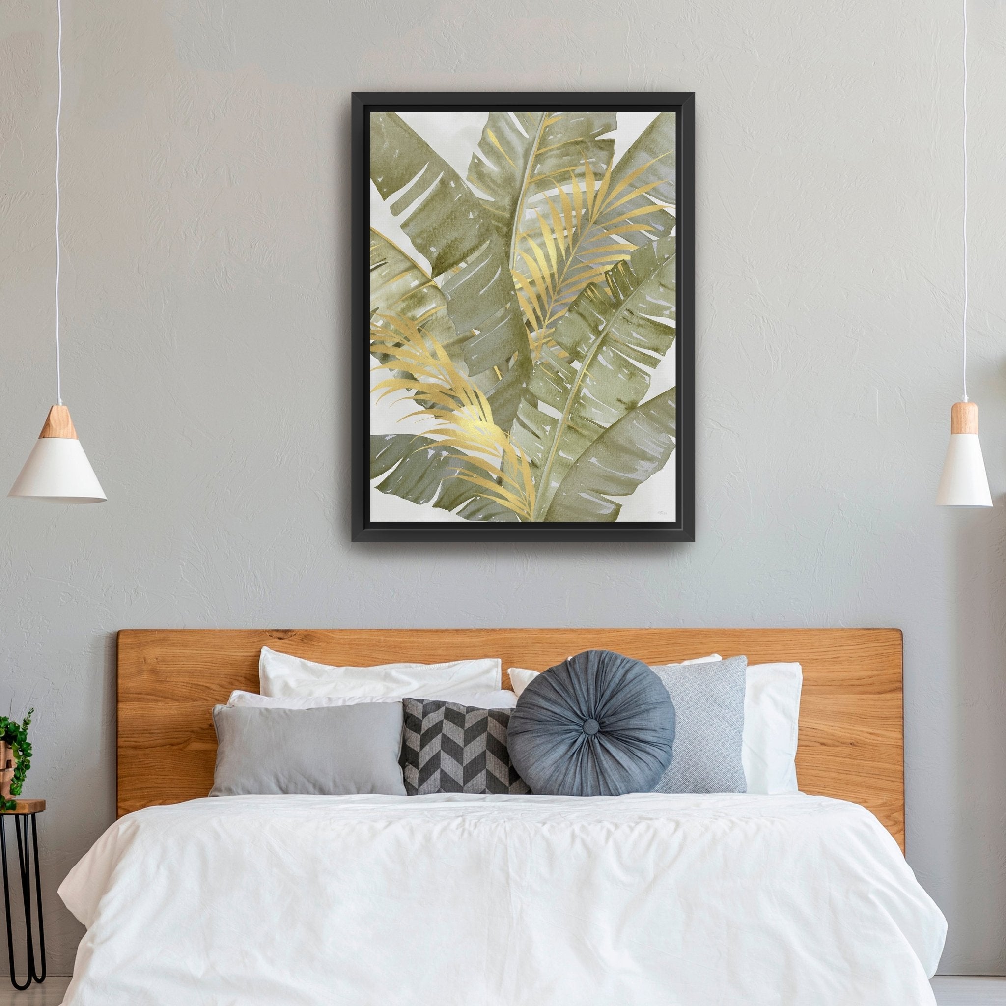 Touch Of Gold Banana Leaves II Canvas Giclee - Canvas Wall Art