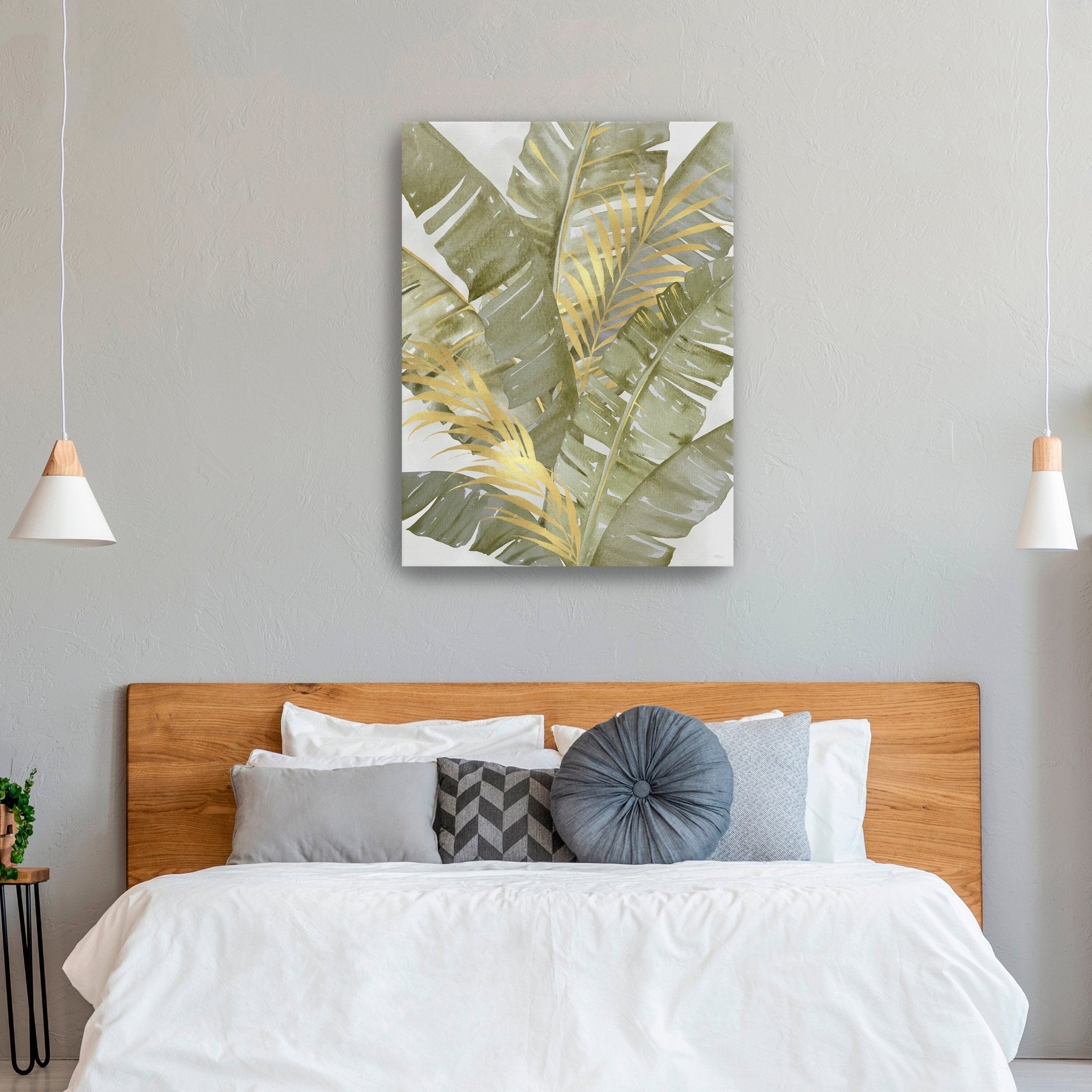 Touch Of Gold Banana Leaves II Canvas Giclee - Canvas Wall Art