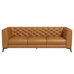 Tufted Tight Back Genuine Leather Sofa - Sofas