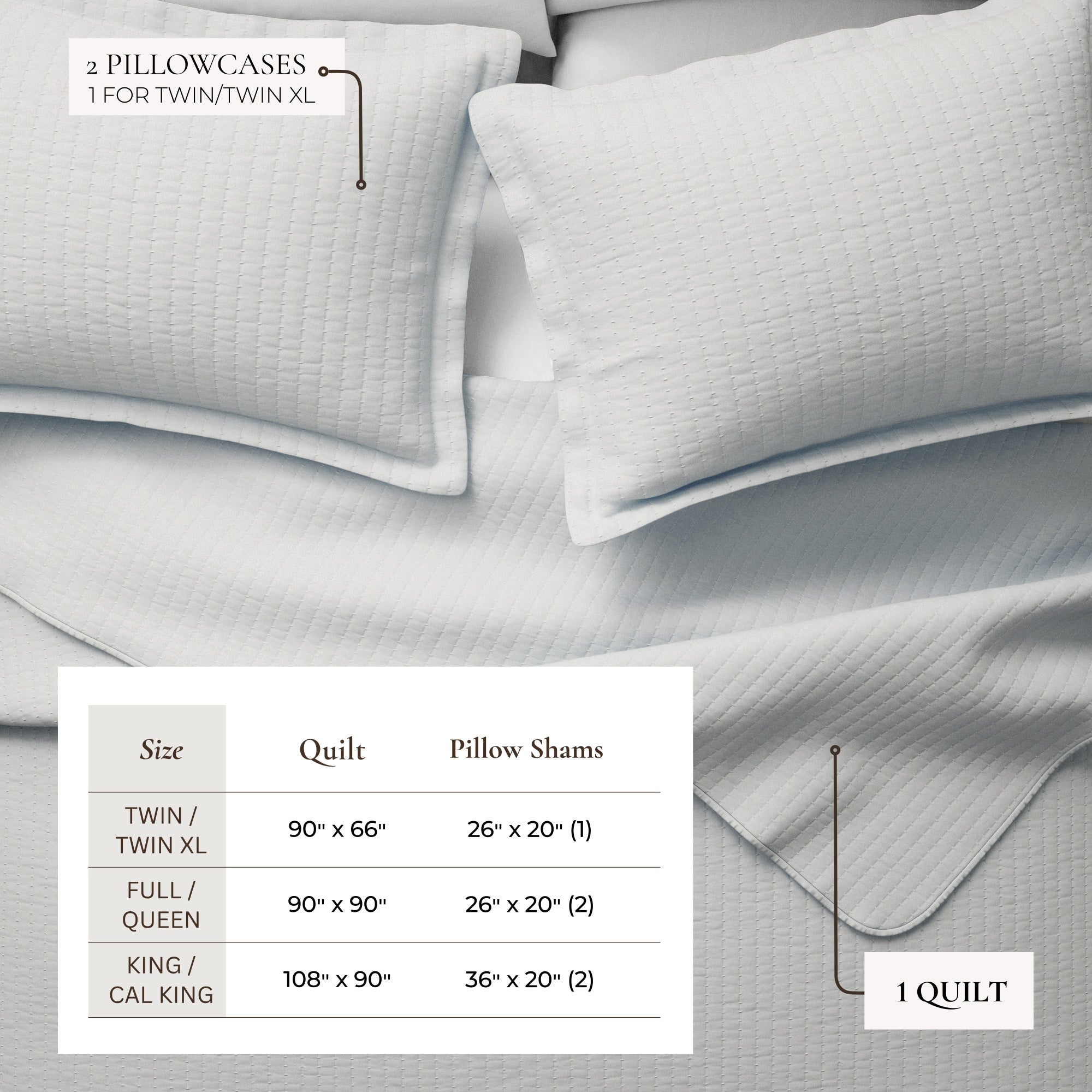 Stitched Quilt Set with Shams