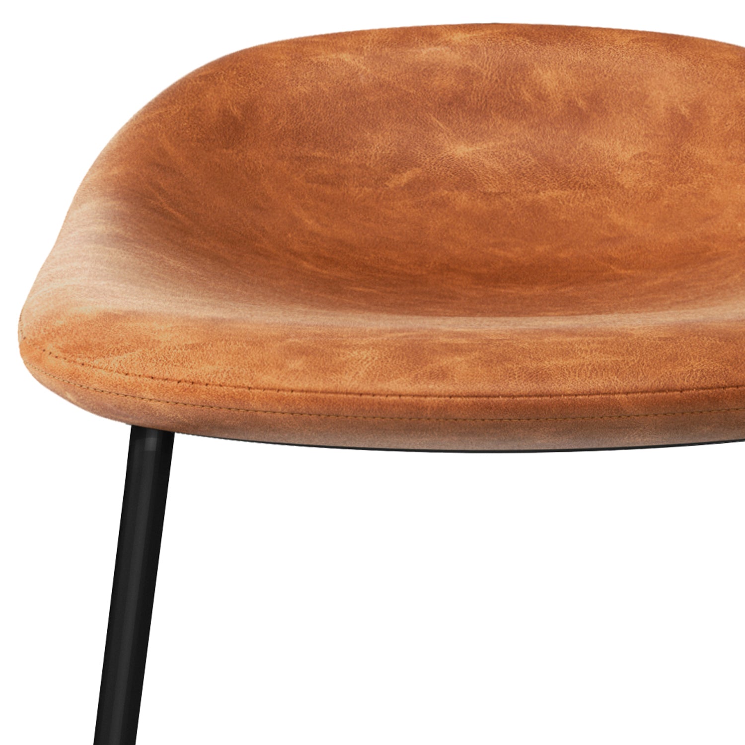 Horizons Faux Leather Stool with Padded Seat and Footrest, Set of 2