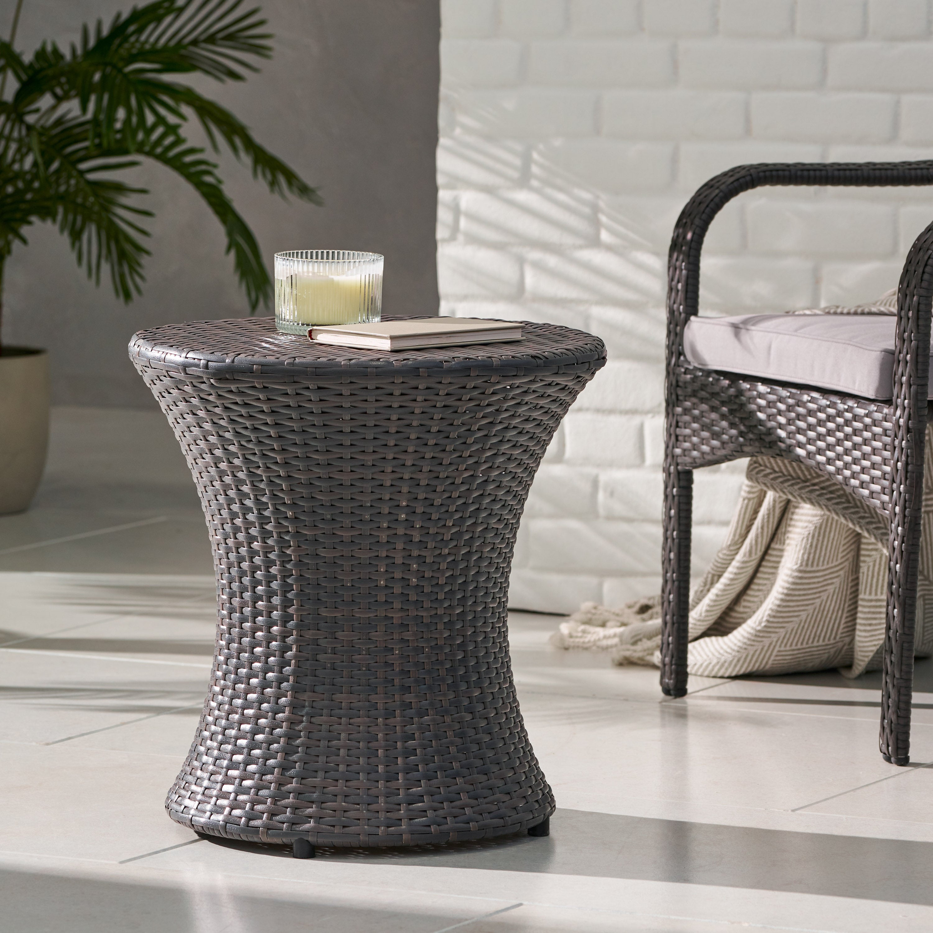 Thrive Hourglass Rattan Outdoor Side Table
