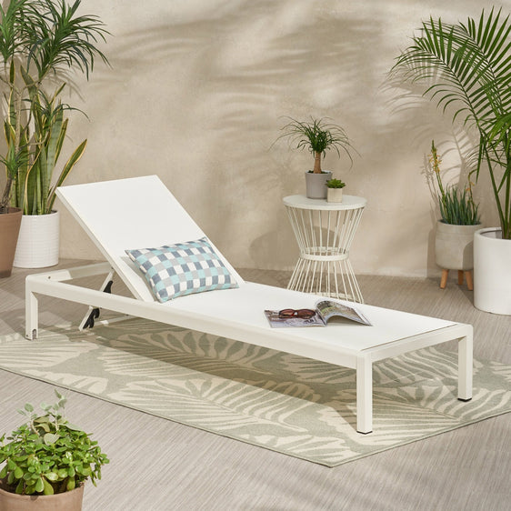 Unison Outdoor Chaise Lounge with Adjustable Seating and Wheels - Chaise Lounge