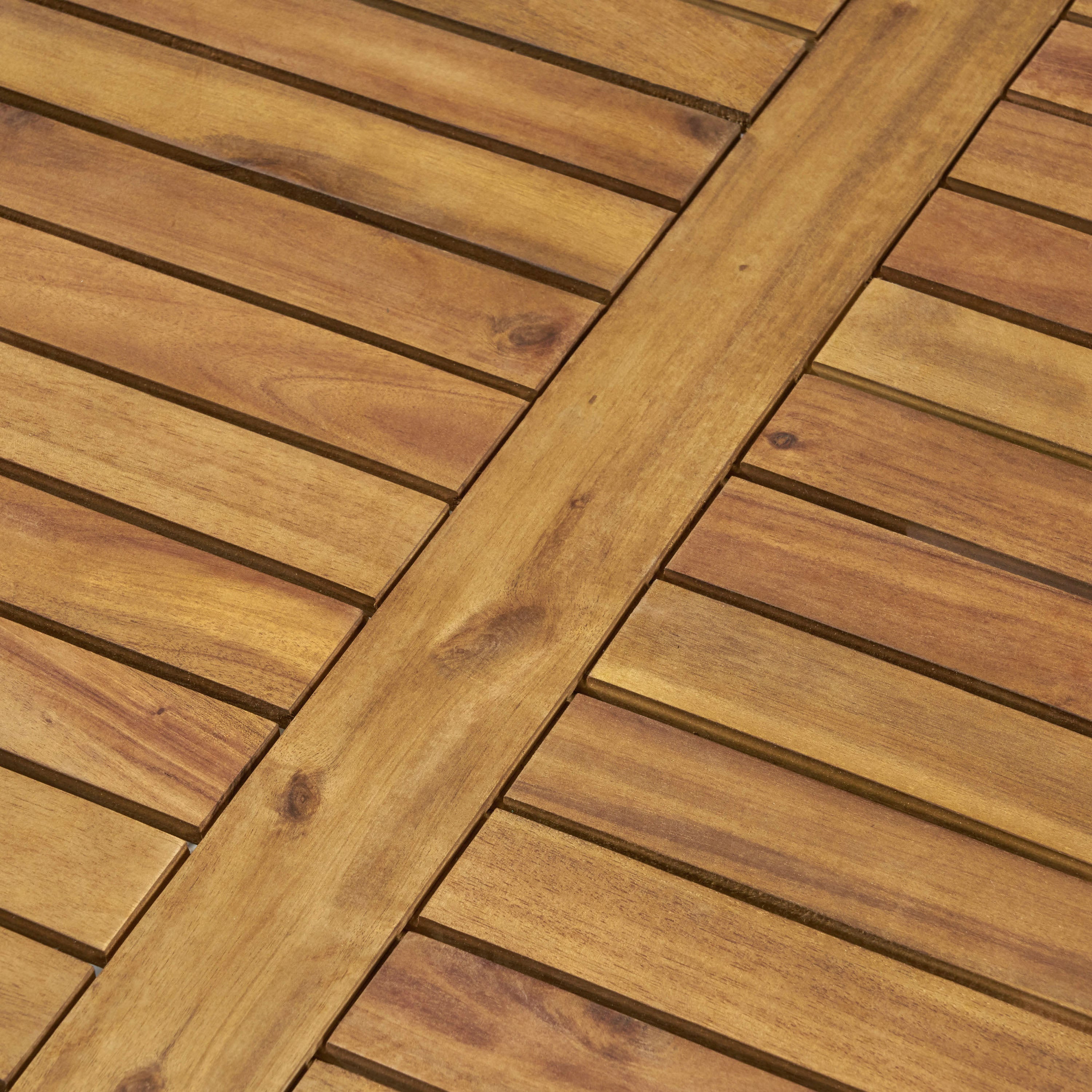 Perla Outdoor Rustic Coffee Table with Slat Design
