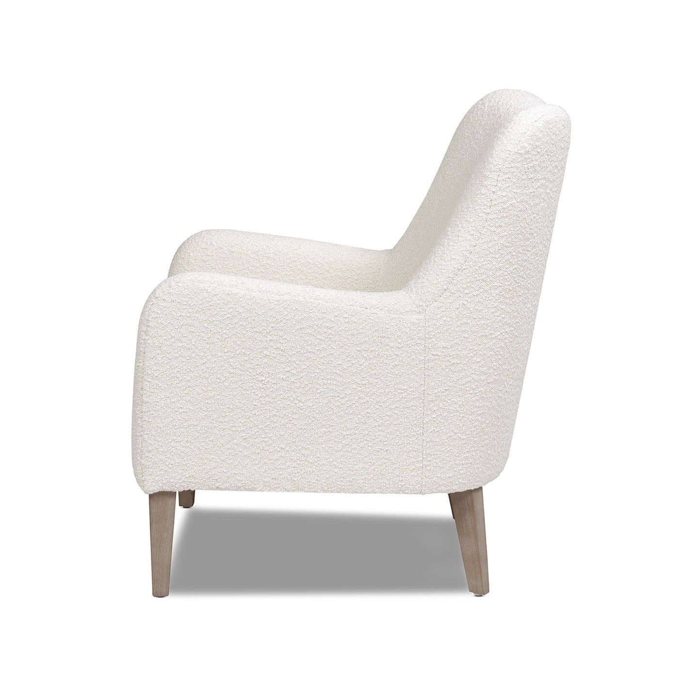 Upholstered Accent Chair with Curved Arms and Wood Legs - Accent Chairs