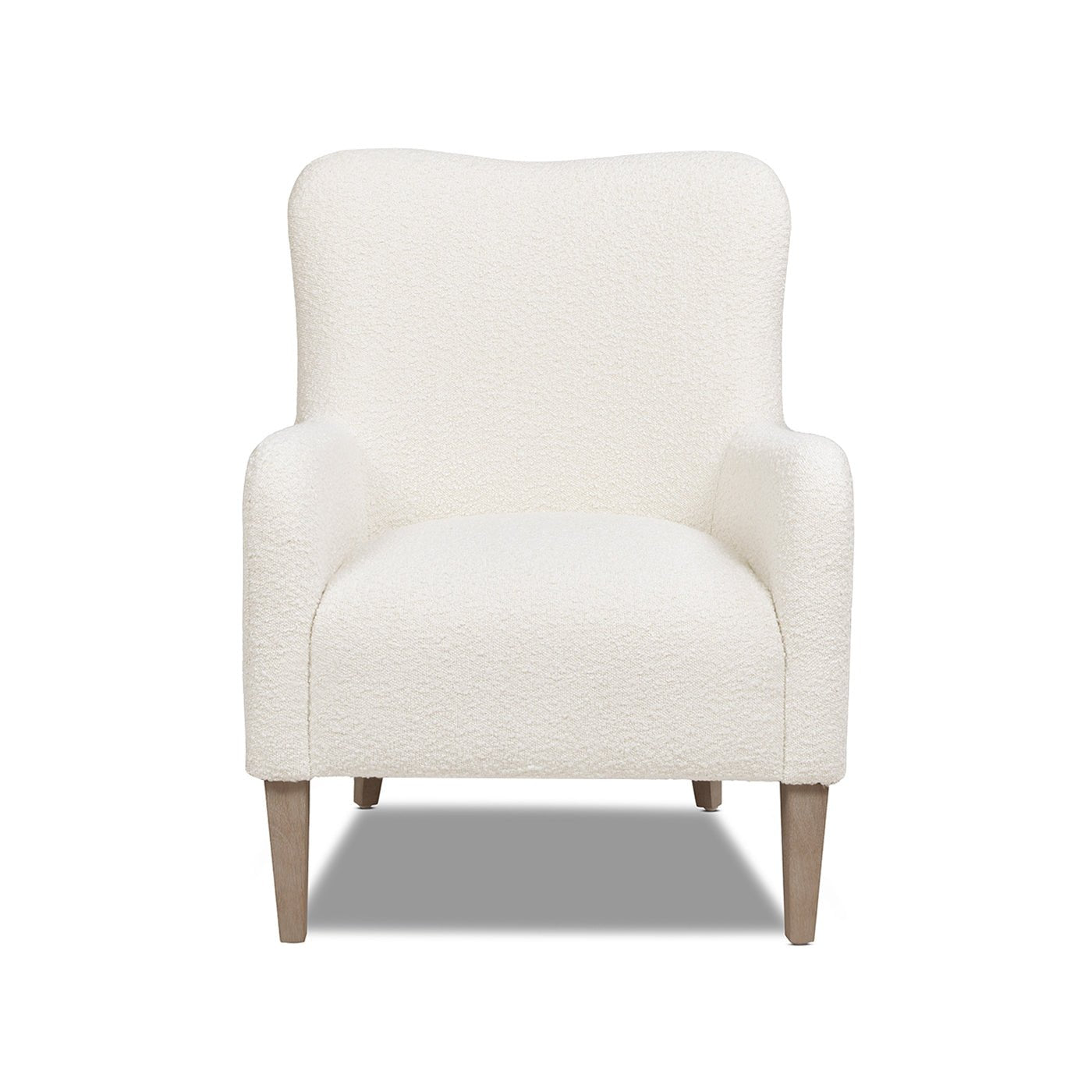 Upholstered Accent Chair with Curved Arms and Wood Legs - Accent Chairs