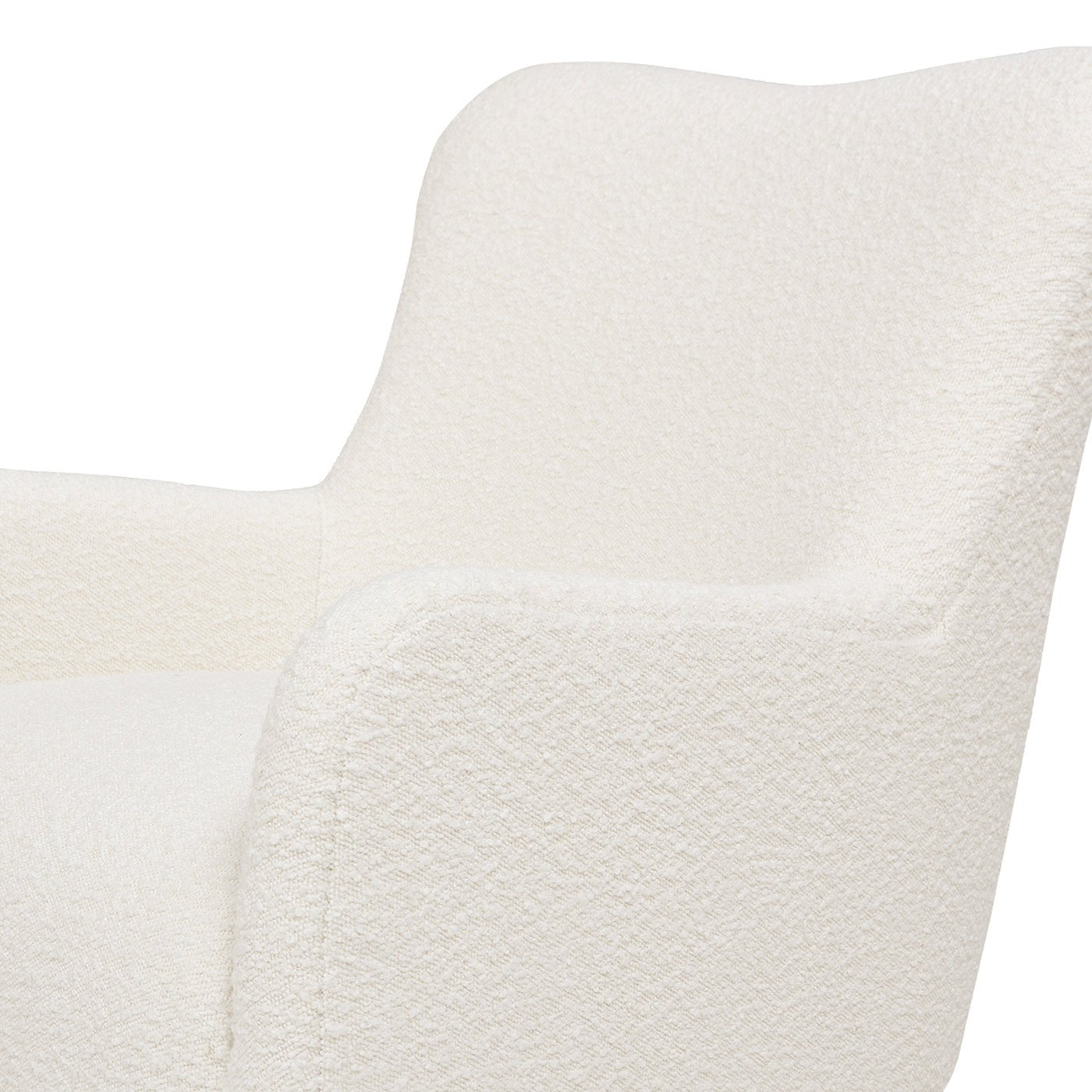 Upholstered Accent Chair with Curved Arms and Wood Legs - Accent Chairs