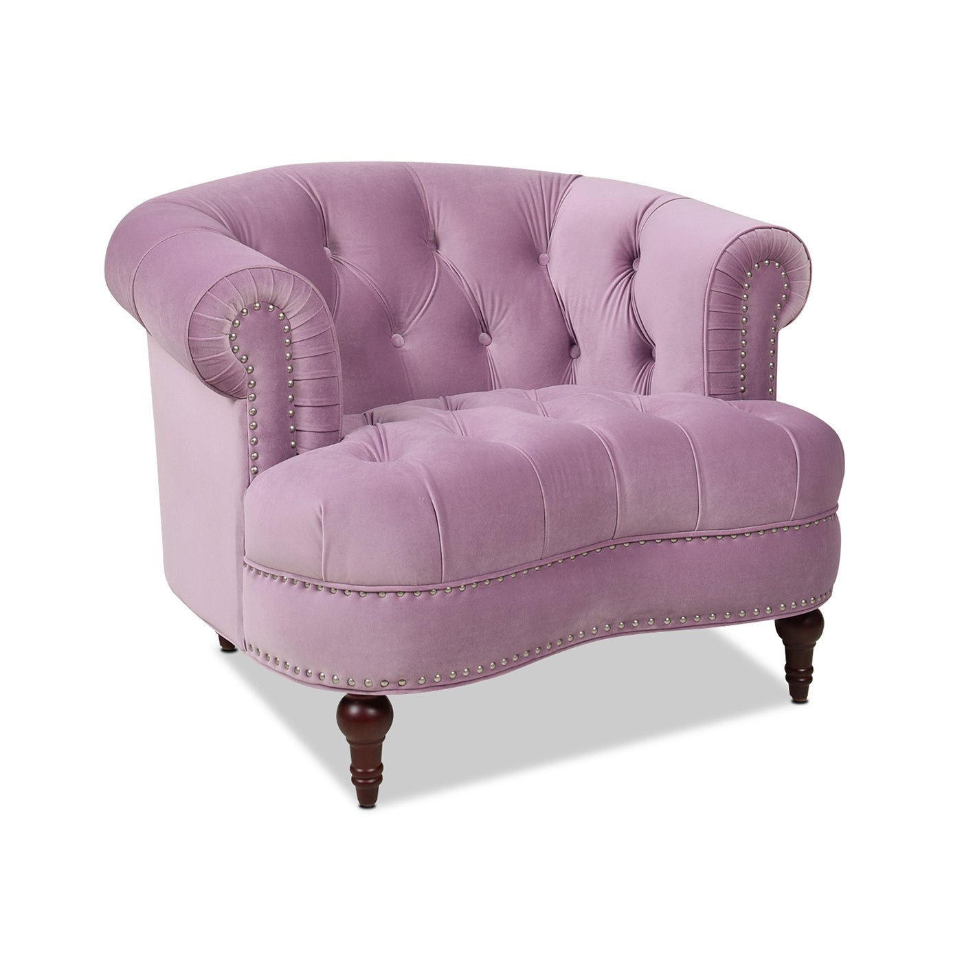 Upholstered Accent Chair with Rolled Arms and Nailhead Trim - Accent Chairs