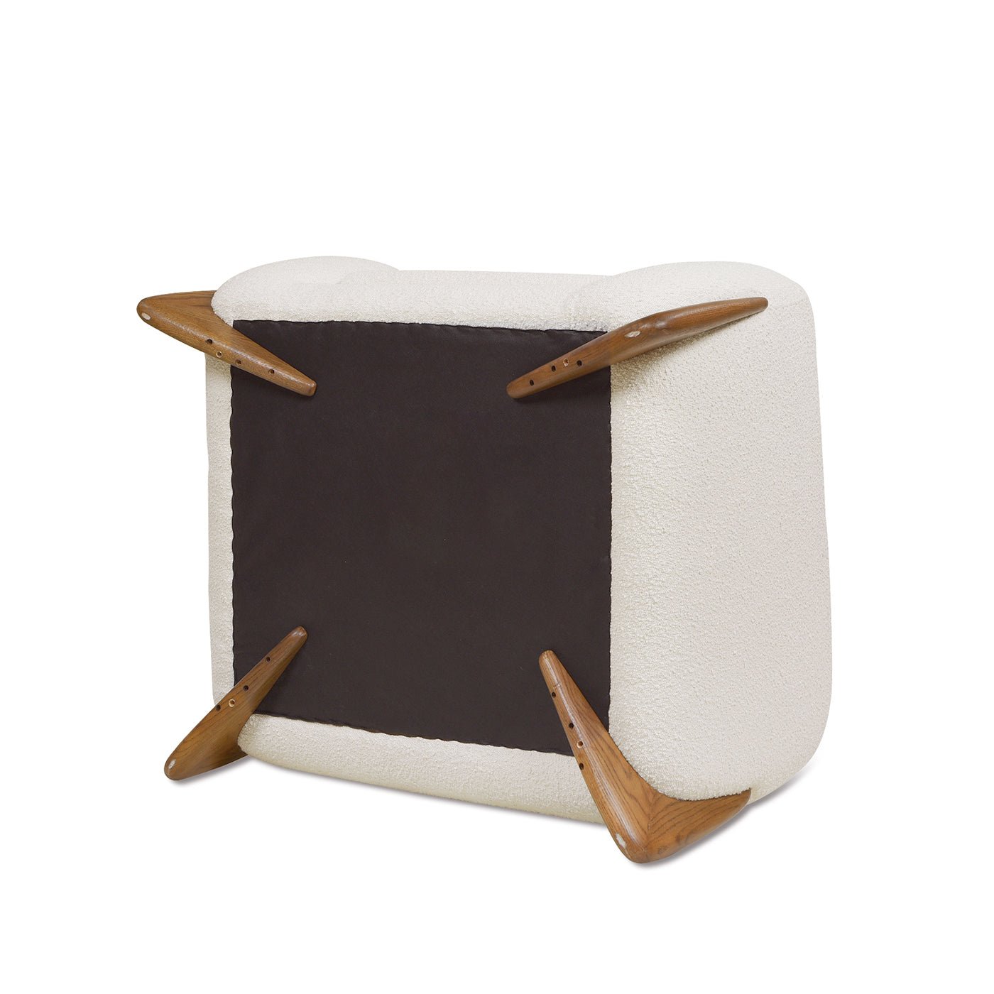 Upholstered Arm Chair with Wooden Base - Accent Chairs