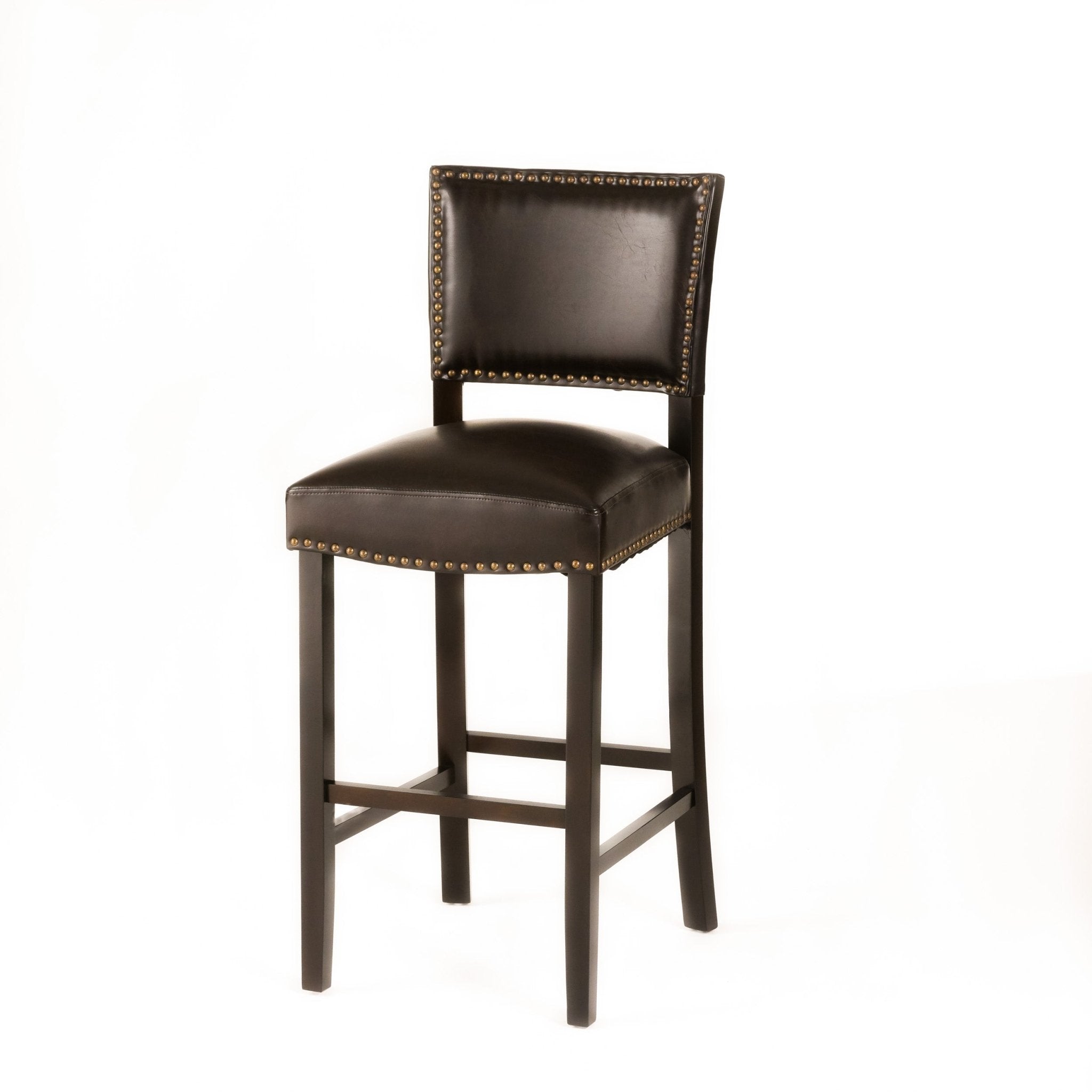 Upholstered Barstool with Open Back and Nail Head Trim - Bar Stool