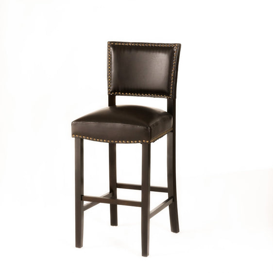 Upholstered Barstool with Open Back and Nail Head Trim - Bar Stool