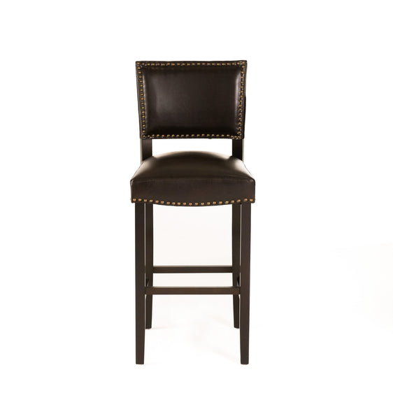 Upholstered Barstool with Open Back and Nail Head Trim - Bar Stool