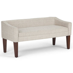 Upholstered Bench with Low Back and Swooped Arms - Benches