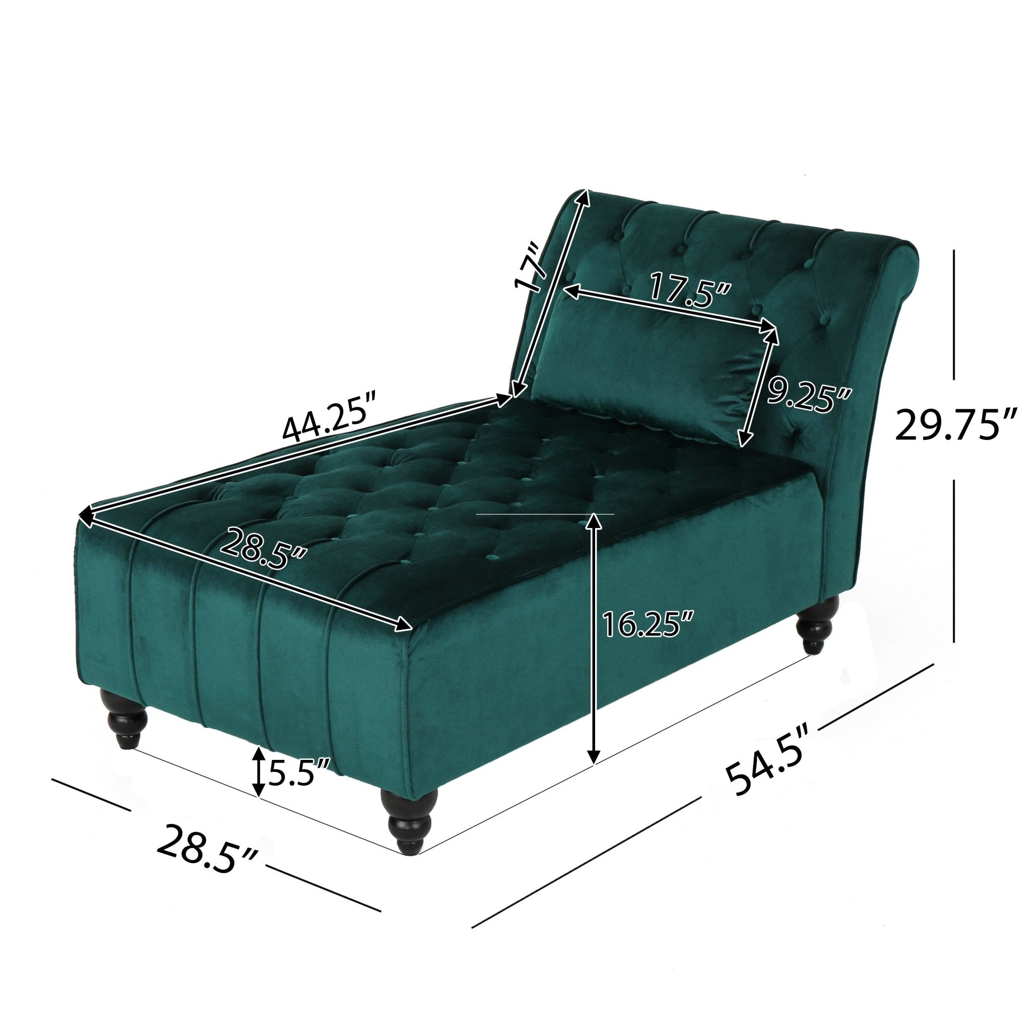 Upholstered Chaise Lounge with Diamond Tufted - Chaise Lounge