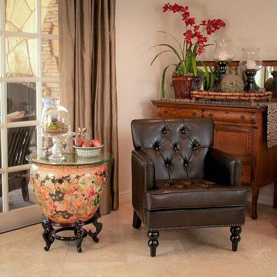 Upholstered Club Chair with Button Tufted - Accent Chairs