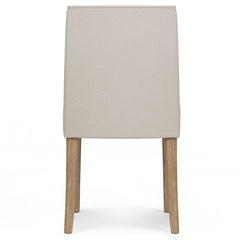 Upholstered Dining Chair with Piping Detail and Solid Wood Legs - Dining Chairs