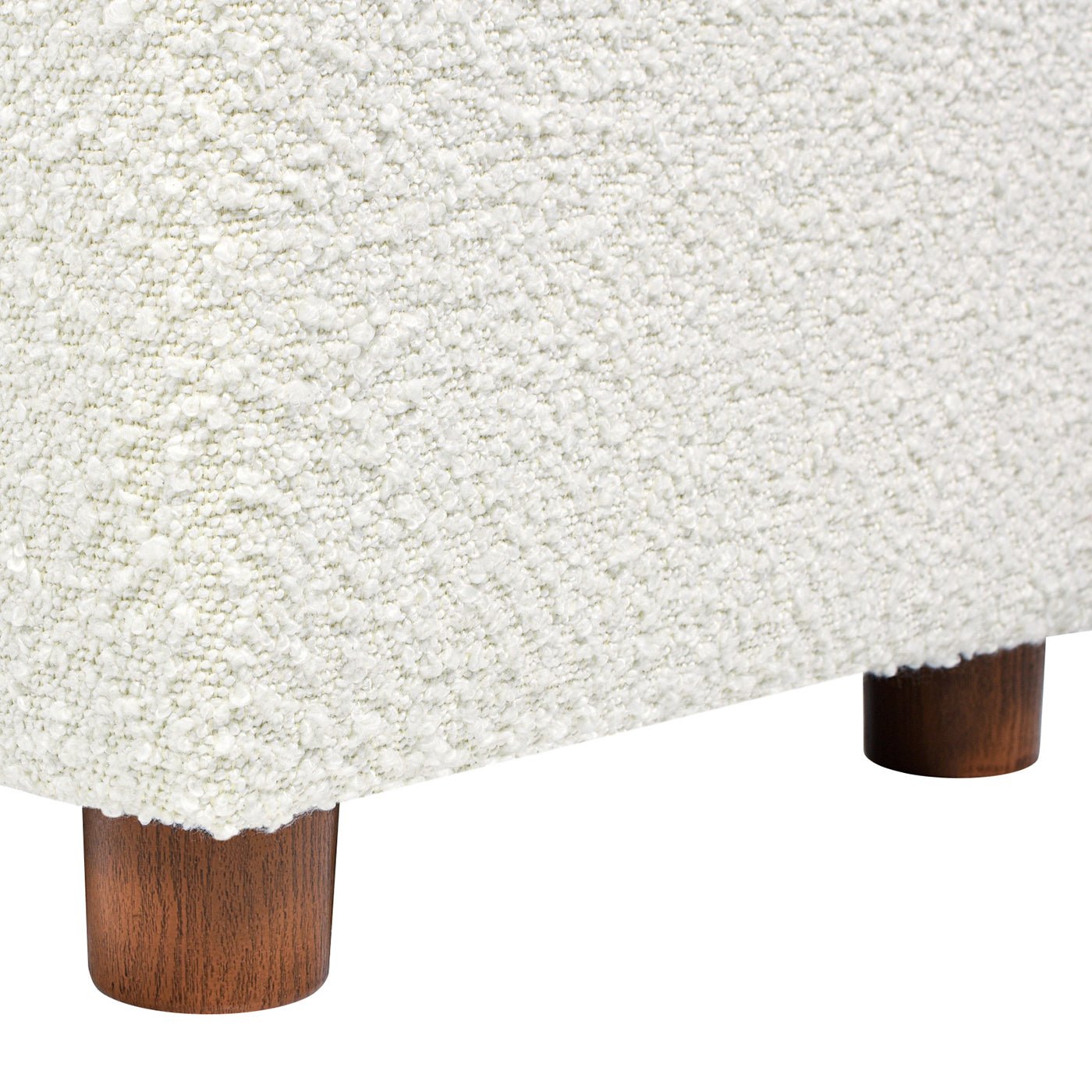 Upholstered Ottoman with Wood Legs - Ottomans