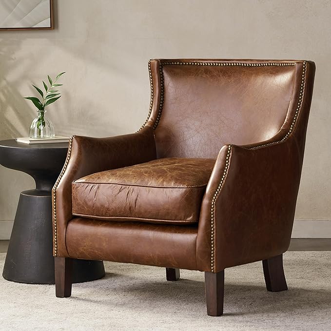 Upholstered Single Sofa with Nailhead Trim - Sofas
