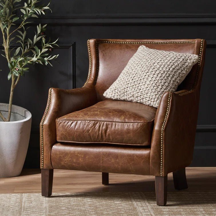 Upholstered Single Sofa with Nailhead Trim - Sofas