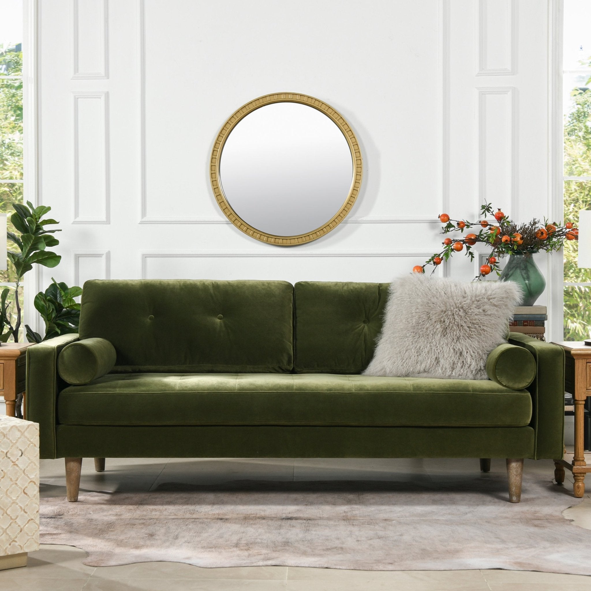 Upholstered Sofa with 2 Removable Cushions - Sofas