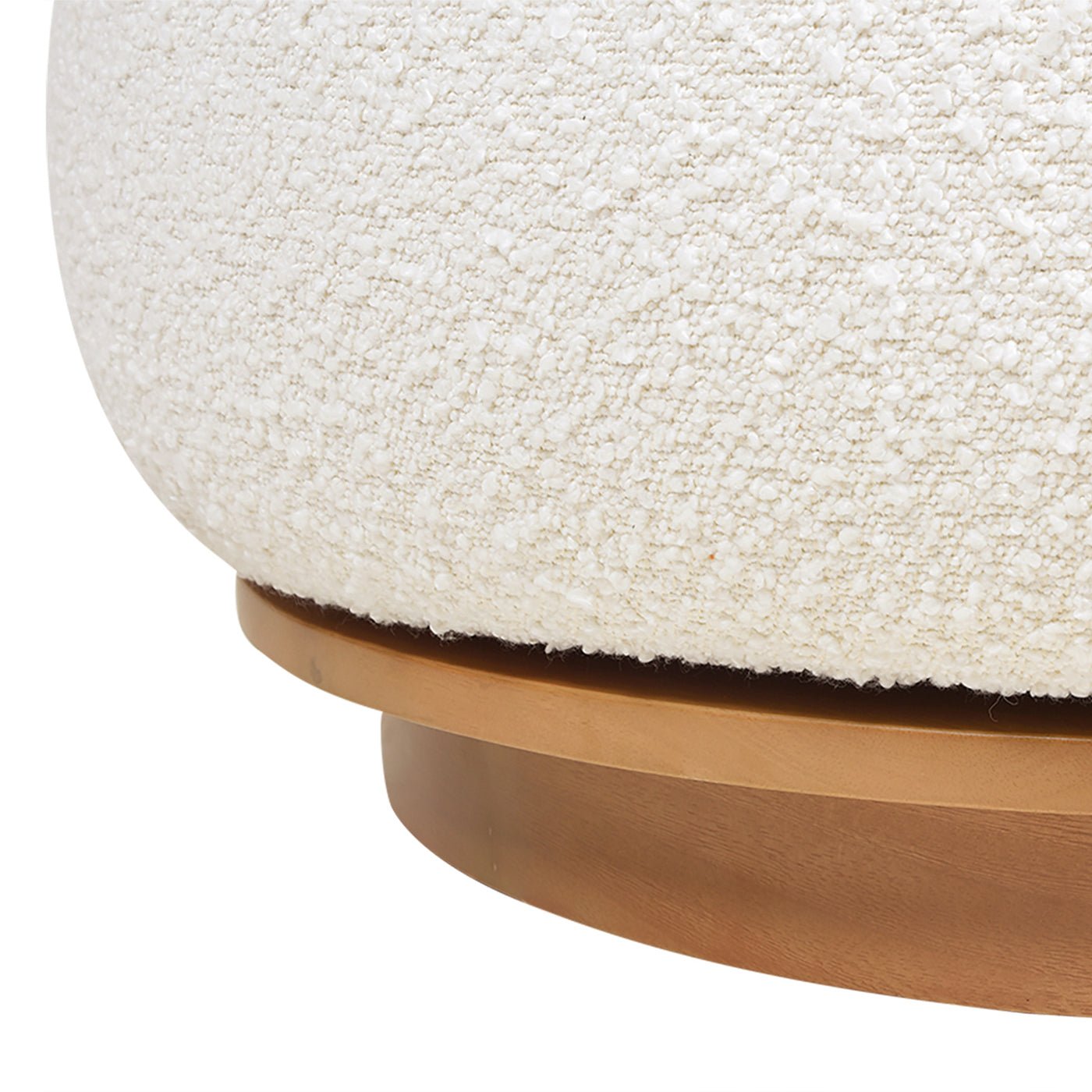 Upholstered Swivel Barrel Chair with Low Back and Wood Base - Accent Chairs